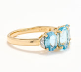 Vault Discoveries Mozambique Aqua 3-Stone 2.00ct Ring, 14K Gold, Sz 6